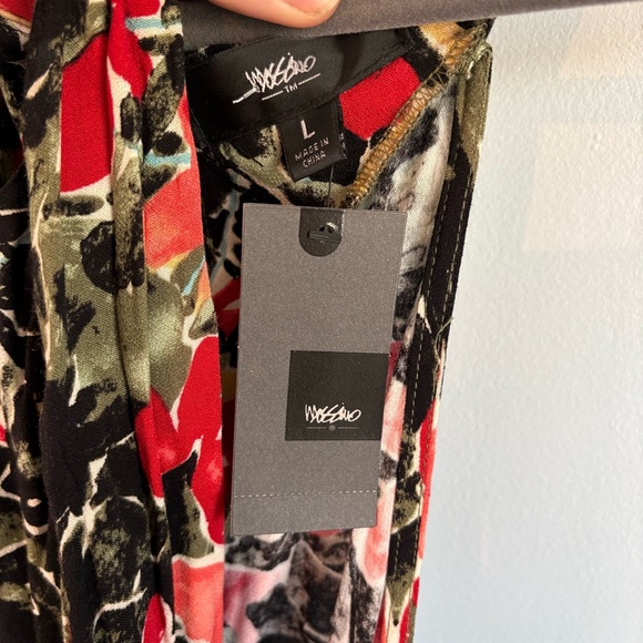 Massimo Red and Black Floral Print Maxi Dress - Picture 3 of 6